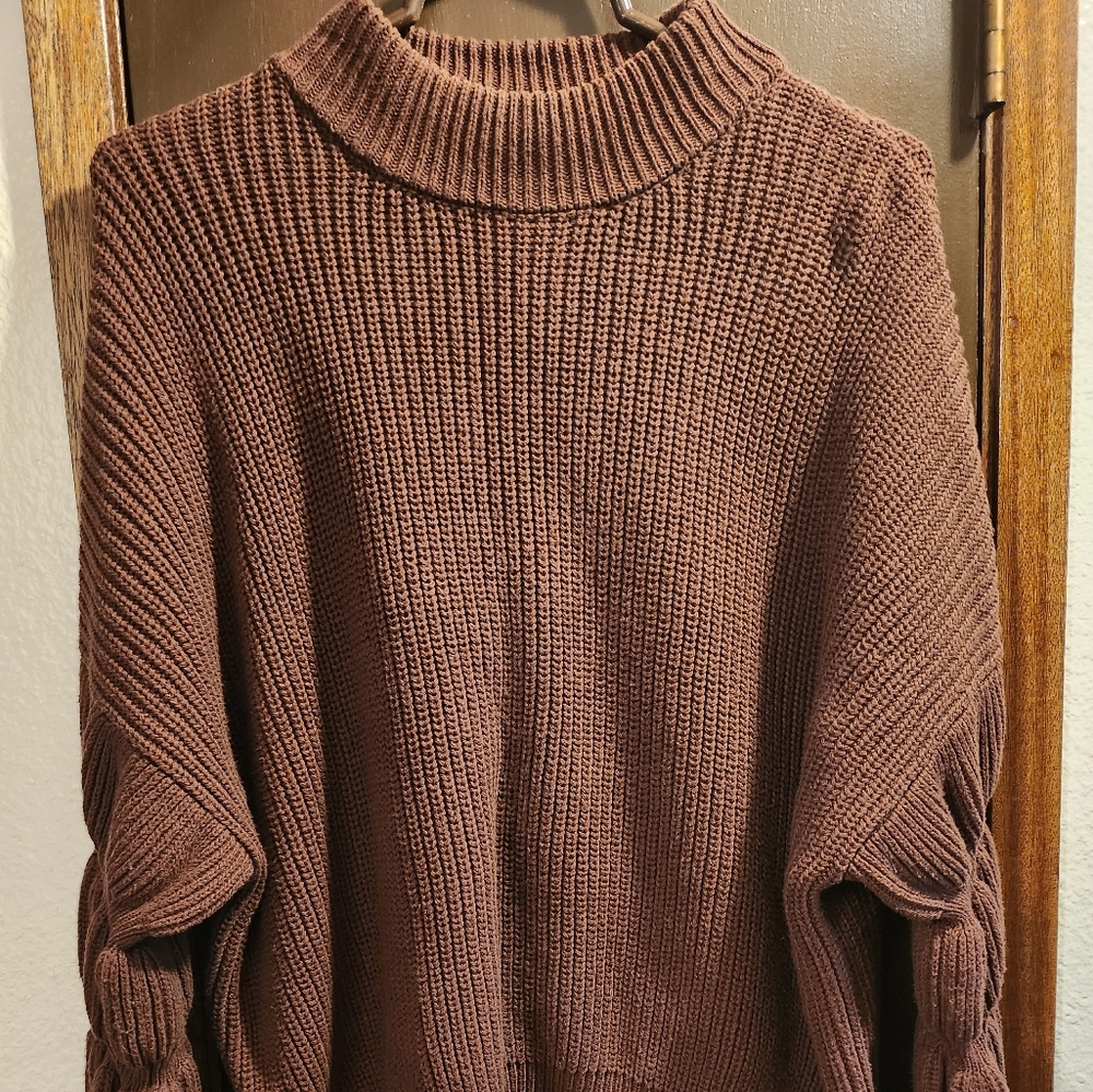 SM, BROWN, FOREVER 21 SWEATER